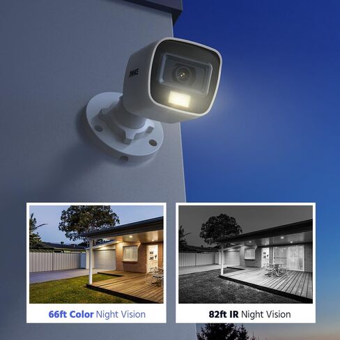 ANNKE 4 كاميرات أمان سلكية معبأة 3K، كاميرات CCTV ذكية مزدوجة الضوء HD TVI إضافية مع ميكروفون مدمج ورؤية ليلية ملونة، كاميرا رصاصة للمراقبة المنزلية مقاومة للطقس IP67 in Kuwait