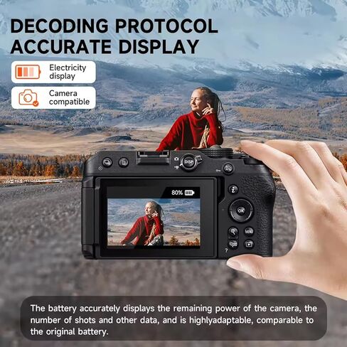 بطارية ENEL20، EN-EL20a، عبوتان من بطاريات EN-EL20a لكاميرا Nikon Coolpix P950، P1000، P1100، DL24-500، Coolpix A، 1 AW1، 1 J1، 1 J2، 1 J3، 1 S1، 1 V3 - شحن USB-C in Kuwait