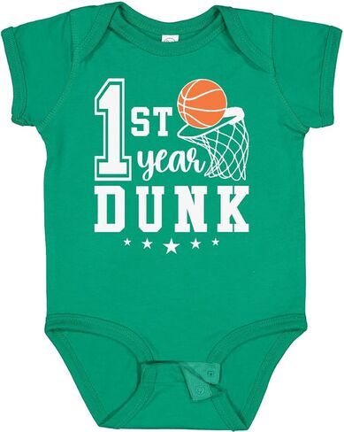inktastic 1st Year Dunk Basketball Birthday Baby Bodysuit in Kuwait