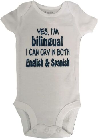 Yes I'm Bilingual I Can Cry In Both English & Spanish- Funny Baby Bodysuit - Cool Baby Swag - Newborn to 24 Months in Kuwait