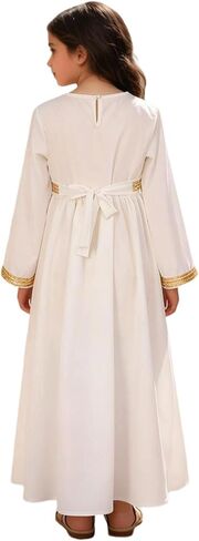 Toddler Baby Girls Muslim Abaya Prayer Dress Ruffle Long Sleeve V-Neck Tulle Dubai Robe 2026 Ramadan Eid Eid Kaftan in Saudi Arabia