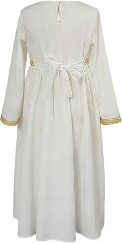 Toddler Baby Girls Muslim Abaya Prayer Dress Ruffle Long Sleeve V-Neck Tulle Dubai Robe 2026 Ramadan Eid Eid Kaftan in Saudi Arabia