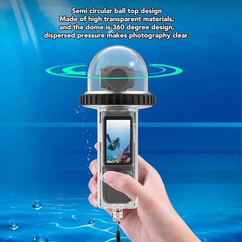 Pomya OSMO 3 Case 40M Dive Housing، غطاء واقي مضاد للضباب تحت الماء مع واجهة مزدوجة للسباحة والغوص وركوب الأمواج، مادة PC عالية الشفافية in Kuwait