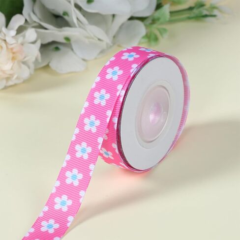 1 Roll 5 Yard Happy Easter Ribbon, Text Patterns Grosgrain Ribbon, Soft Natural Craft Fabric Decorative Wrapping for Wreath Gift Wrapping Spring Basket Decoration Sewing Supplies in Saudi Arabia