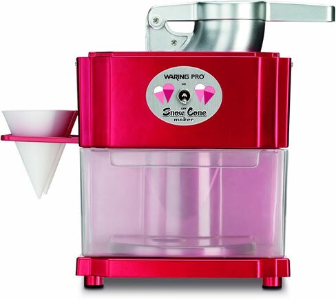 Cuisinart SCM-10P1 Snow Cone Maker, Professional Motor and Blade Mechanism has Interlock Safety Feature that Creates Real Shaved Ice for Snow Cones, Slushies', Frozen Lemonades or Adult Drinks, Red in Saudi Arabia