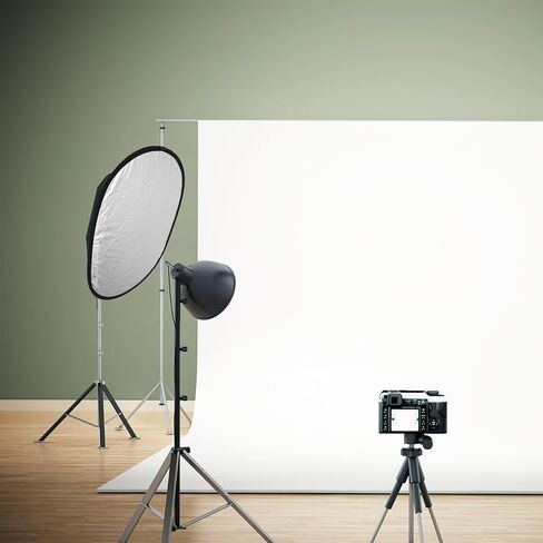 TEHAUX Oval Photography Reflector Light Board 60x90cm Double-Sided Silver White Collapsible Photo Reflector for Studio and Outdoor Lighting Equipment in Kuwait