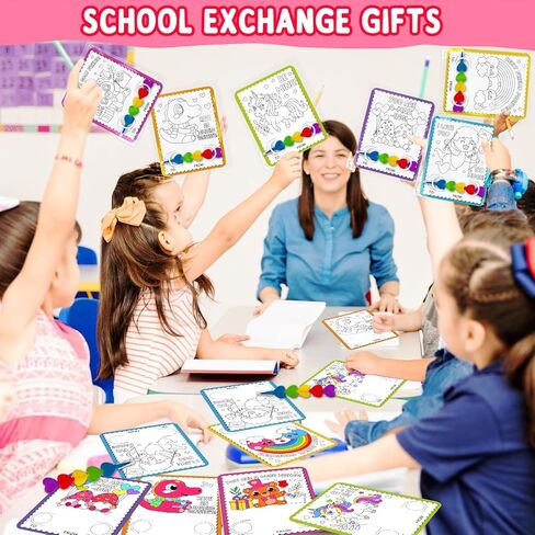 Valentines Day Cards for Kids School, 24 Stacking Heart Crayons with 24 Valentines Day Insect Coloring Exchange Cards for Kids Classroom Treats Prizes Supplies Valentines Party Favors for Boys Girls in Saudi Arabia
