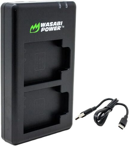 Wasabi Power USB-C شاحن بطارية مزدوج لريكو DB-120 وريكو GR IV in Kuwait