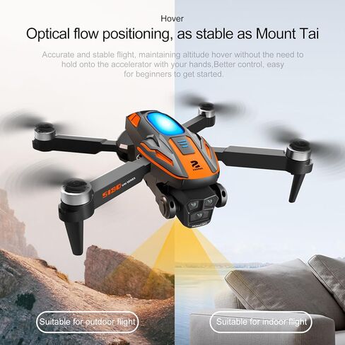 Brushless Motor Drone with Camera, 4K HD Camera Foldable FPV Drone, RC Quadcopter with Obstacle Avoidance, Optical Flow Positioning, 3D Flips, Headless Mode, Trajectory Flight, 2 Batteries in Kuwait