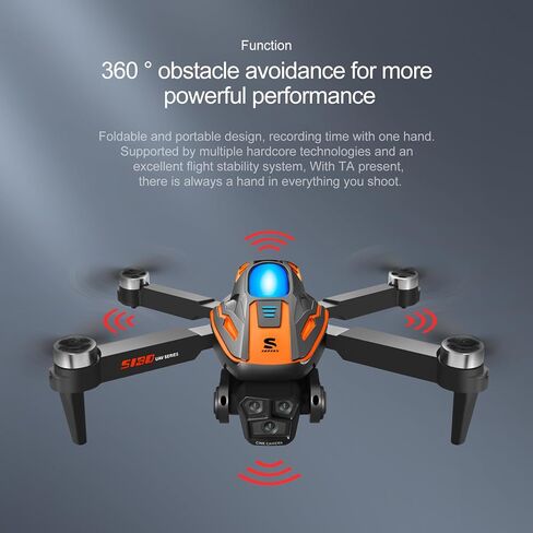 Brushless Motor Drone with Camera, 4K HD Camera Foldable FPV Drone, RC Quadcopter with Obstacle Avoidance, Optical Flow Positioning, 3D Flips, Headless Mode, Trajectory Flight, 2 Batteries in Kuwait