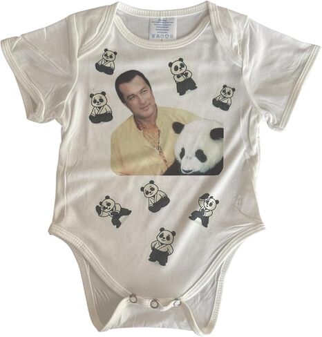 Steven Seagal Panda Baby Bodysuit – Cute Martial‑Arts Panda Onesie – Funny Newborn & Infant Gift in Kuwait