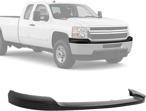 KUAFU Front Bumper Cover Upper Trim Cap Compatible with 2011-2014 Chevy Chevrolet Silverado 2500 3500 HD GM1014106, 25883355 ABS Plastic Chrome Replacement Only 3PCS-Silvery in Saudi Arabia