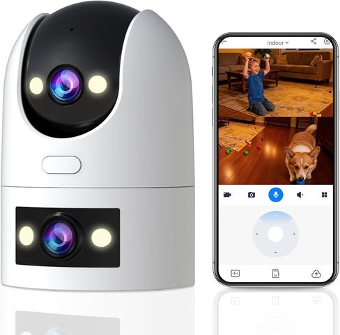 JOOAN 2K Indoor Camera 5G/2.4G WiFi Pet Camera, Outdoor Security Camera, Cameras for Home Security, PTZ Auto Tracking, Motion Detection, 2-Way Audio, Dual Lens, IP66, for Kids Elderly, Plug-in, 1 Pack in Kuwait