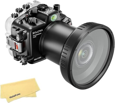 غطاء Searogs تحت الماء لهاتف Sony A7M5 I A7 V [40M/130FT] غطاء مقاوم للماء للغوص لهاتف Sony ILCE-7M5 +24-70 مم F2.8 GM، FE 16-35 مم F2.8 GM، لـ Sigma 24-70 مم F2.8 in Kuwait