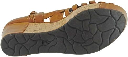 Pierre Dumas Women's Natural-1 Vegan Leather Criss Cross Strappy Wedge Platform Sandals,New Tan,6.5 in Kuwait