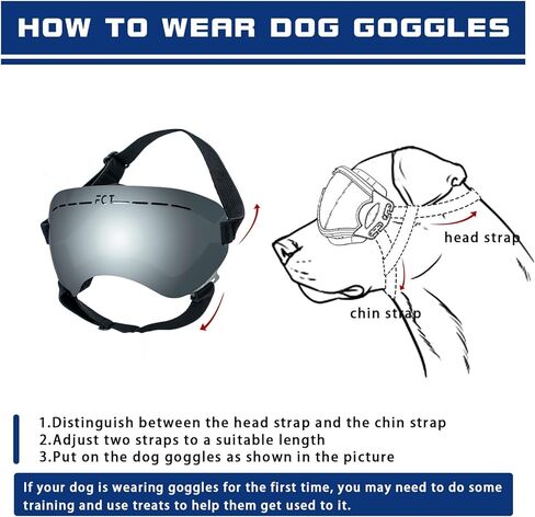 Dog Goggles UV400 Protection,Ski Goggles for Large Breeds with Adjustable Strap, Dog Sunglasses with Comfort-Focused Frameless Design - UV-Resistant/Windproof/Snowproof for Running,Cycling (Blue) in Saudi Arabia