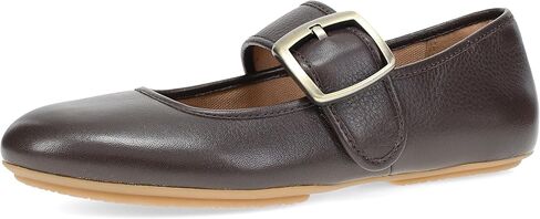 Dansko Matilda Women’s Leather Mary Jane Flat — Adjustable Hook-and-Loop Strap with Bold Buckle, Classic Ballet Silhouette, Comfort Shoe with Arch Support for Work or Casual Wear in Kuwait