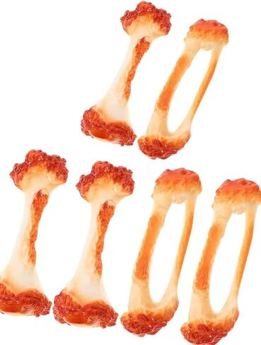 6Pcs Lifelike Artificial Chicken Leg & Wing Bone Models - Fake Fried Chicken Food Props for Photography, Kitchen Display, Party Decor, Pretend Play in Kuwait