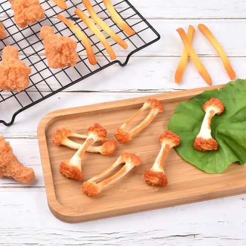 6Pcs Lifelike Artificial Chicken Leg & Wing Bone Models - Fake Fried Chicken Food Props for Photography, Kitchen Display, Party Decor, Pretend Play in Kuwait