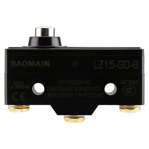 Baomain Z-15GD-B3 مفتاح أساسي للأغراض العامة، مقاوم للتنقيط، مكبس زنبركي قصير، طرف لولبي، فجوة اتصال 0.5 مم، تيار مقدر 15 أمبير in Saudi Arabia