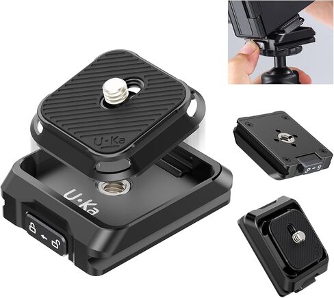 ULANZI UKA03 Quick Release Plate Base with 1/4'', 3/8" Screw, Camera Tripod Quick Release Mount Adapter Compatible with UKA01, UKA02/Arca Swiss (Only Base) in Kuwait