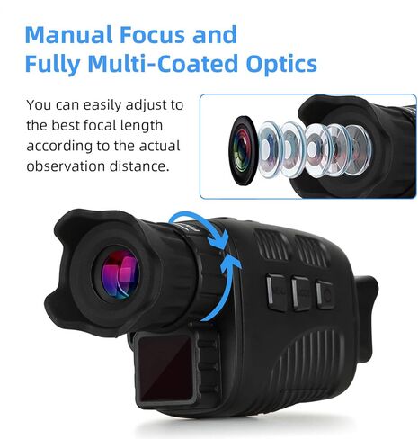 Digital Real Night Vision Monocular Goggle, Infrared Binocular for Hunting, Surveillance, Spotting and Spy, 4X Digital Zoom and Take HD Photo & 960P Video from 200m in Total Darkness in Saudi Arabia