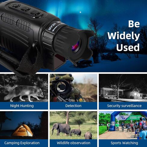 Digital Real Night Vision Monocular Goggle, Infrared Binocular for Hunting, Surveillance, Spotting and Spy, 4X Digital Zoom and Take HD Photo & 960P Video from 200m in Total Darkness in Saudi Arabia
