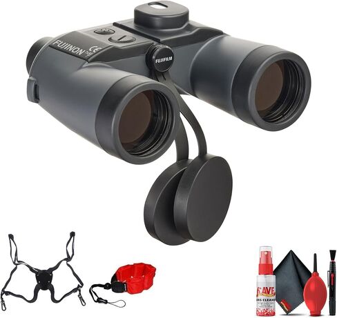 مناظير Fujinon 7x50 WPC-XL Mariner مع حزمة بوصلة مع مجموعة تنظيف + حزام عائم - أحمر + حزام مجهر لحزام تعليق ProStaff in Kuwait