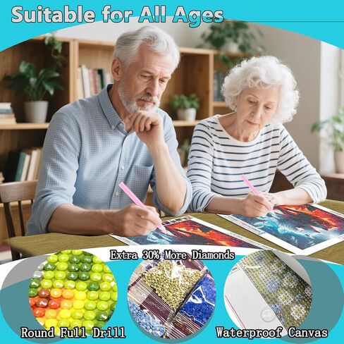 AMORARS Cow Diamond Painting Kit for Adults, 5D Flower Diamond Art for Beginners - DIY Full Diamond Dot Gem Art Painting, Suitable Gifts and Home Wall Decoration Crafts，12x12Inch in Saudi Arabia