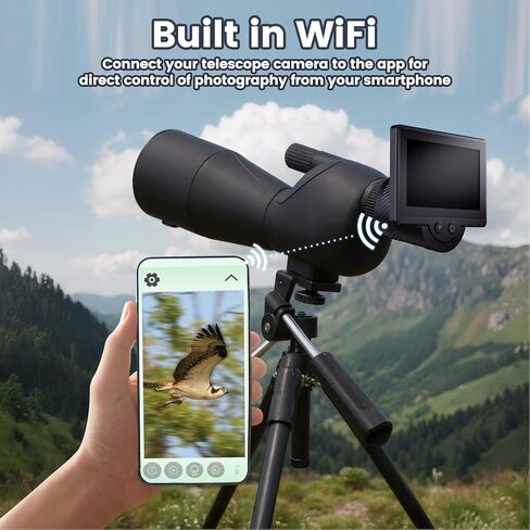 عدسة Ciciglow Wi Fi الإلكترونية، ملحقات تلسكوب الكاميرا الإلكترونية بدقة 1080 بكسل، تسجيل الكاميرا عبر التطبيق، شاشة 4.3 بوصة لتلسكوبات 26 مم إلى 47 مم in Kuwait