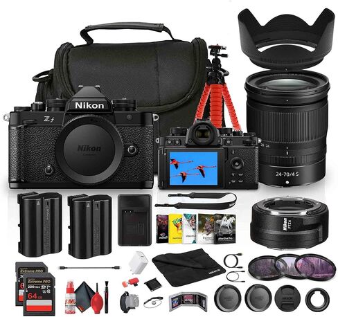 Nikon Zf Full-Frame Mirrorless Camera with 24-70mm f/4 Lens (1772) + FTZ II Mount Adapter + EN-EL15C Battery + 2 x 64GB Memory Card + Photo Software + Lens Filter Kit + More (18pc Bundle) in Kuwait