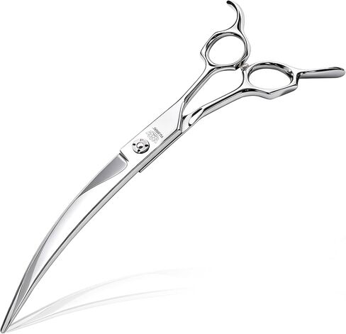 7.5 In Curved Dog Grooming Scissors, Professional Japan VG10 Steel Pet Grooming Shears, Ergonomic Reversible Handle for Face, Eyes, Paws, and Body in Saudi Arabia