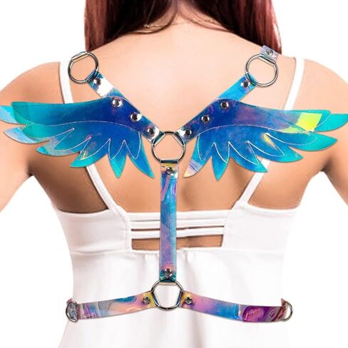 Punk Angel Wing Chest Body Harness Waist Belly Chain Belt Rave Jewelry Accessories Halloween Outfit in Saudi Arabia