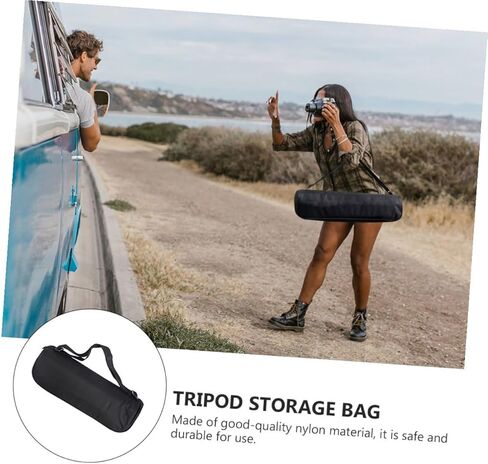 OUNONA Tripod Carrying Case and Photography Light Stand Storage Bag with Shoulder Strap, 40cm Black Nylon Tripod Holder for Outdoor Photo Studio and Travel Use in Kuwait