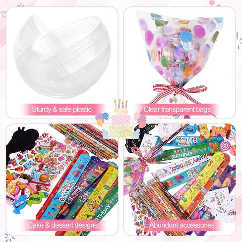 Aneco 24 Giant Lollipop-Shaped Stationery Set, Valentines Day Gifts with Scratch Art Kits Cards Pencils Stickers Erasers Stamps Sharpeners for Exchange Party Favors Bags in Saudi Arabia