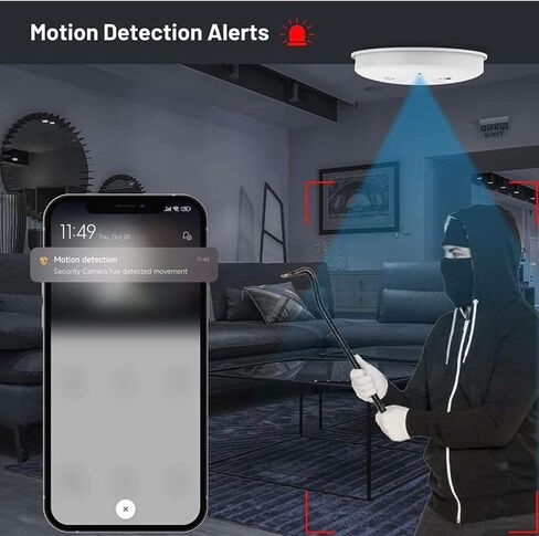 Home Smart 1080P Mini Smoke Camera WiFi Baby Monitor Security Video Nanny Camera Night Vision Motion Detection with App Live Feed in Kuwait