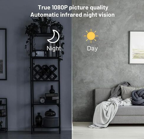 Home Smart 1080P Mini Smoke Camera WiFi Baby Monitor Security Video Nanny Camera Night Vision Motion Detection with App Live Feed in Kuwait