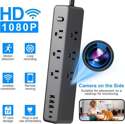 كاميرا لاسلكية صغيرة - كاميرا واي فاي داخلية - كاميرا مراقبة منزلية صغيرة - 1080P HD - منفذ USB in Kuwait