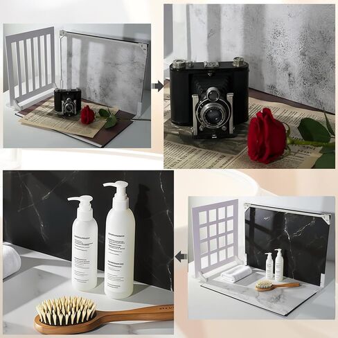 Photo Backdrop for Product Photography: Matte Paper Background Kit 16.5x11.7in 11-Pack with 22 Patterns for Food Jewelry Makeup & Small Products - Product Photographers & Content Creators Essential in Kuwait