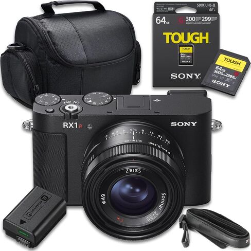 كاميرا Sony RX1R III مدمجة ممتازة ذات إطار كامل ومُحسَّنة بمستشعر CMOS بدقة 61 ميجابكسل وعدسة ZEISS® Sonnar T* مقاس 35 مم ببعد بؤري F2 ومعالج BIONZ XR™‎ والتعرف على الهدف القائم على الذكاء الاصطناعي (حزمة القيمة) in Kuwait