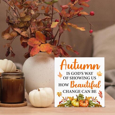 Fall Autumn Sign Decor Autumn Gnome Love Fall Y'All Wooden Box Sign Thanksgiving Home Kitchen Decor in Saudi Arabia