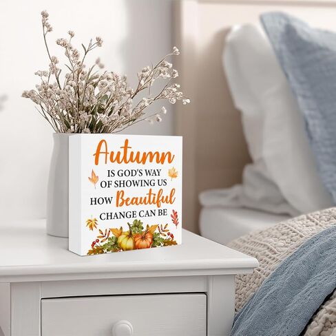 Fall Autumn Sign Decor Autumn Gnome Love Fall Y'All Wooden Box Sign Thanksgiving Home Kitchen Decor in Saudi Arabia