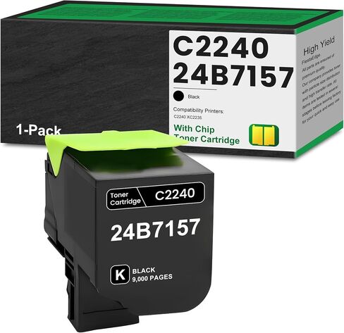 C2240 24B7157 Black Toner Cartridge Remanufactured C2240 Toner Replacement for Lexmark 24B7157 for C2240 XC2235 Toner Cartridge - 1 Pack 24B7157 Black in Saudi Arabia