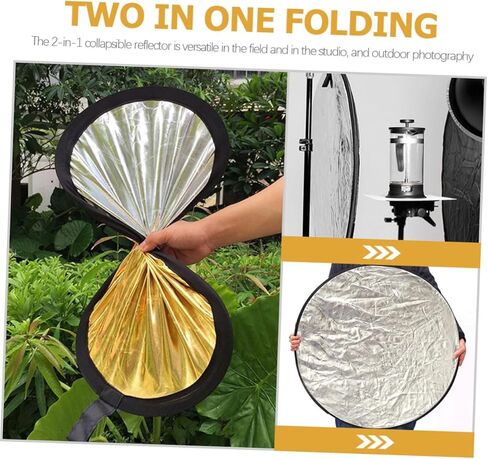 OUNONA 60cm 2-in-1 Photography Reflector Portable Reflector Board with Warm and Cool Sides for Outdoor and Studio Lighting Nylon Photo Accessory in Kuwait