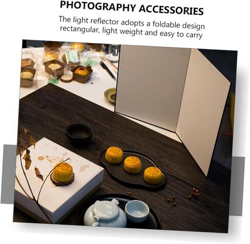 Balacoo 2pcs A4 التصوير الفوتوغرافي العاكس من الورق المقوى طوي لوحة عاكسة للكائنات الثابتة والطهي التصوير الفوتوغرافي الإضاءة الملحقات المحمولة ضوء الصورة الناشر للاستوديو in Kuwait