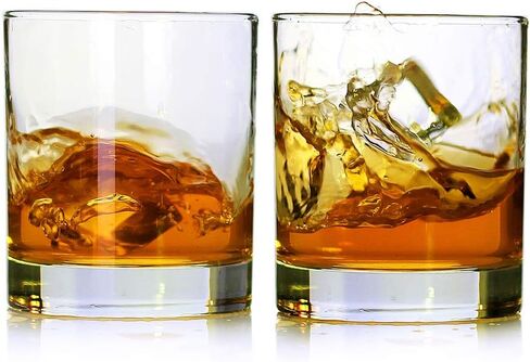 KGnB Whiskey Glasses,Set of 2,11 oz,Premium Scotch Glasses,Bourbon Glasses for Cocktails,Rock Style Old Fashioned Drinking Glassware,Perfect for Father's Day,Party,Bars,Gift, Restaurants and Home in Saudi Arabia