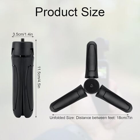 حامل ثلاثي صغير متوافق مع DJI Osmo Pocket 3 & 2، حامل جيب محمول ABS أسود حامل ثلاثي القوائم عصا سيلفي ملحقات مثالية لمعدات التصوير المختلفة in Kuwait