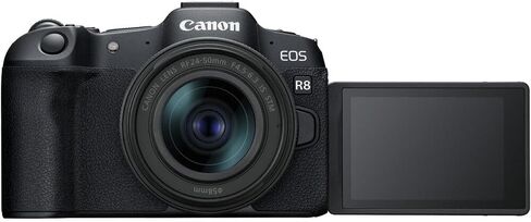 Canon EOS R8 Mirrorless Camera with RF 24-50mm f/4.5-6.3 is STM Lens Bundle with RF 75-300mm Lens + 64GB Memory Card + Canon 200ES EOS Shoulder Bag (4 Items) in Kuwait