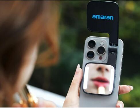 Amaran Go Phone Selfie Light Compatible with Phone,CCT 2700K-6500K Rechargeable Portable Video Light with Mirror Light for Selfies,Makeup,Video Conference,TikTok (Charcoal) in Saudi Arabia