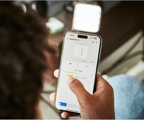 Amaran Go Phone Selfie Light Compatible with Phone,CCT 2700K-6500K Rechargeable Portable Video Light with Mirror Light for Selfies,Makeup,Video Conference,TikTok (Charcoal) in Saudi Arabia